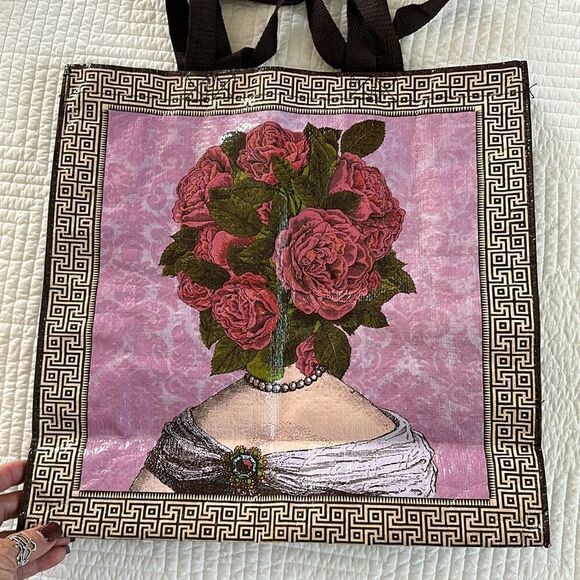 Blue Q Giant Shopper Tote Retired Discontinued Plant Head Unusual Recycled - Picture 2 of 14